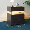 QingMoon Modern Nightstand with 3 Drawers, LED Bedside Tables, for Bedroom Living Room Bedside Furniture - 3 of 4