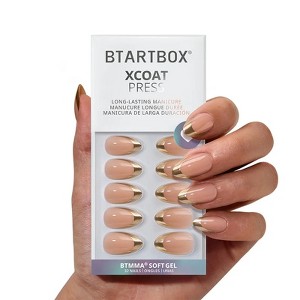 BTArtbox Press-On Nails - Midnight Champagne - Almond/ Coffin - 32ct - 1 of 4