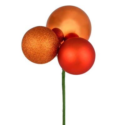 Vickerman 18" Ball Ornament Christmas Pick, 4 per Bag