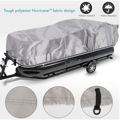 Heavy-Duty Boat Cover for Outdoor Protection with Waterproof, UV-Resistant Material, Universal Fit, Gray
