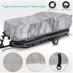 Pyle Heavy-Duty Boat Cover - Universal Fit, Waterproof, UV-Resistant, Marine Grade - Gray (PCVHP441) - 1 of 4