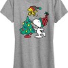 Women's - Peanuts - Snoopy and Woodstock Christmas Tree Short Sleeve Graphic T-Shirt - 2 of 4