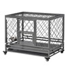PawHut Heavy Duty Dog Cage Metal Kennel and Crate Dog Playpen with Lockable Wheels, Slide-out Tray, Food Bowl and Double Doors - 4 of 4