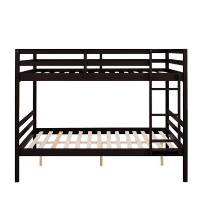 Dsvimoy Bed Solid Wood Bunk Bed with Safety Guardrails and Strong Support System for Kids Room, Black, 78.35"*59.06"*61.81"