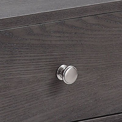 Modern Gray Oak & Chrome Rectangular End Table with Storage