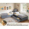 AMERLIFE L-Shaped Twin Solid Wood Trundle Bed with Flip-Top Storage Desk, Space-Saving Platform Frame for Kids and Family Rooms - 4 of 4