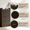 31.5" Fluted Slim Shoe Storage Cabinet for Entryway with 2 Drawers and Adjustable Shelf - 3 of 4