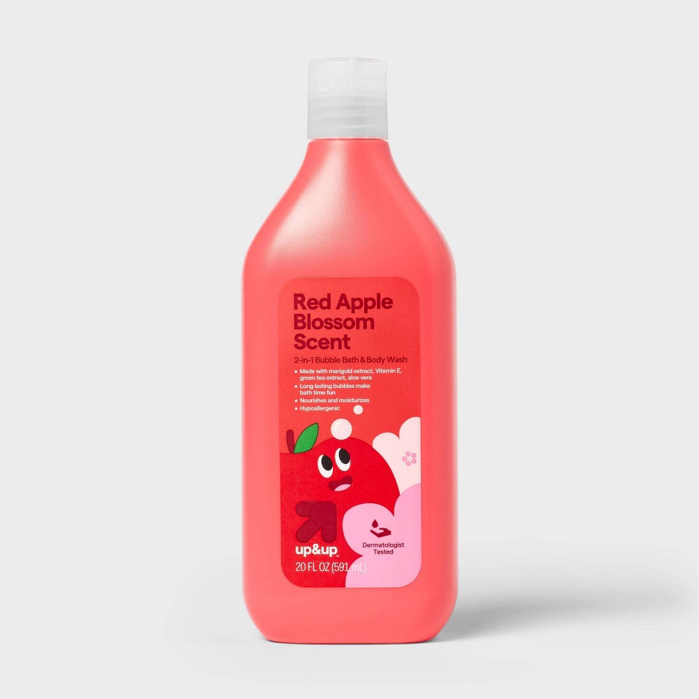 Photos - Shower Gel Kids' Bubble Bath + Body Wash - Red Apple Blossom - 20oz - up&up™