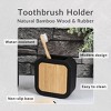 Evideco French Home Goods Modern Toothbrush Holder Black Rubber and Bamboo - 3 of 4
