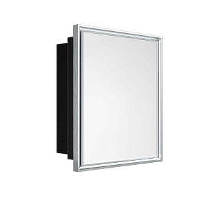 Keonjinn 21 in. W x 27 in. H Metal Framed Silver Rectangular Framed Recessed/Surface Mount Medicine Cabinet with Mirror - 1 of 3