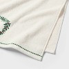 2pk Holly Wreath Christmas Hand Towels Cream - Threshold™ - 3 of 4