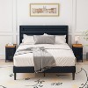 2 Set Nightstand with Storage Cabinet Solid Wood Tabletop - 4 of 4