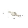 HomeRoots Set of Three 3" White Solid Wood Tabletop Sculpture - 3 of 4