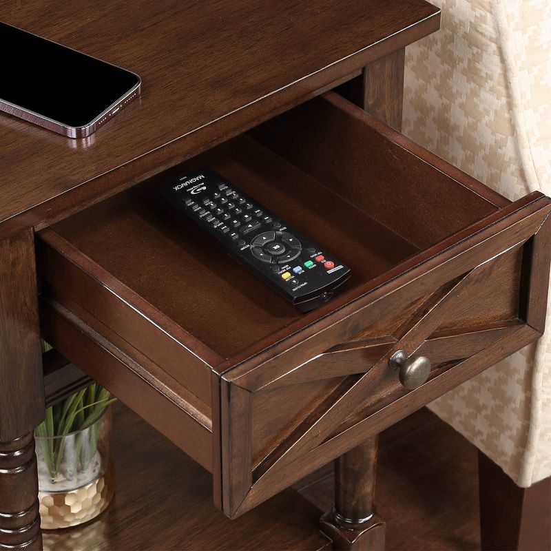 Country Oxford End Table with Charging Station - Johar Furniture, 5 of 15