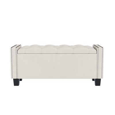 NicBex Modern 47.4" Velvet Storage Bench with Rivet Design for Bedroom and Entryway