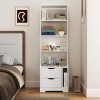 SEVOBAL Night Stand with Bookshelf 2 Storage Drawers and Open Shelving for Bedroom and Living Room, White, 18.7"*13.39"*58.11" - 2 of 4