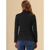 INSPIRE CHIC Women's Faux Suede Belted Lapel Single Breasted Work Outwear Blazer - 4 of 4