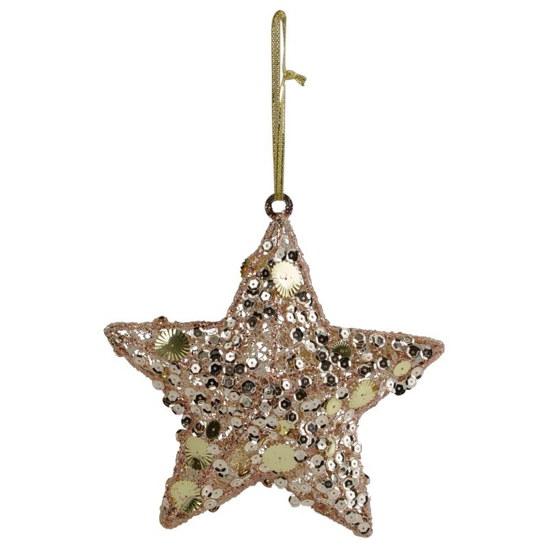Northlight 6" Tri-Color Gold Star Shaped Christmas Ornament, 1 of 4