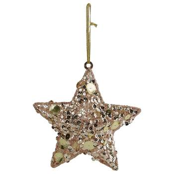 Northlight 6" Tri-Color Gold Star Shaped Christmas Ornament