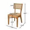 2-Piece Outdoor Dining Chairs,Acacia Wood Rustic Farmhouse Wicker Seat Patio Chair for Garden-Baofuwish - 4 of 4