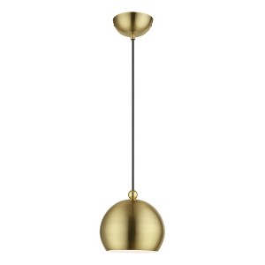 Livex Lighting Stockton 1 - Light Pendant in  Antique Brass/Polished Brass - 1 of 4