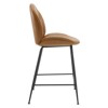 Modway Scoop Black Powder Coated Steel Leg Vegan Leather Counter Stool - 2 of 4