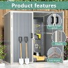 Aoxun 5x3FT Plastic Outdoor Shed – Lockable Garden Storage with Floor for Tools, Lawn Accessories, Trash Can – Grey - 4 of 4