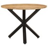 vidaXL Dining Table Round 39.4 in.x39.4 in.x29.5 in. Rough Mango Wood - 2 of 4