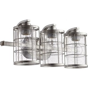 Quorum Lighting Ellis 3 - Light Vanity in  Tumbled Steel - 1 of 1