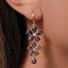 Vuskdtei18K Gold Plated Flower Dangle Earrings for Women, Hypoallergenic Cubic Zirconia Earrings, Elegant Chandelier Drop Earrings - 3 of 4
