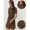INSPIRE CHIC Women's Work Short Sleeve Vintage Houndstooth Pencil Sheath Dress - 2 of 4