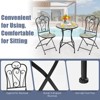 Tangkula 2PCS Outdoor Mosaic Folding Bistro Chairs Patio Chairs with Ceramic Tiles Seat and Exquisite Floral Pattern Yellow Seat - 3 of 4