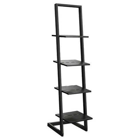 66 25 4 Tier Ladder Bookshelf Black Johar Furniture Target