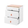 Gulches 23.22'' Wooden Nightstand with Drawer & Open Shelf, Sturdy MDF Side Table, White Bedside Table for Kids Adults Bedroom Living Room - 2 of 4