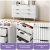 Modern 6 Drawer Dresser with Waveform Fluted Panel Wider Closet Dressers Chest of Drawers Wood Storage Dresser Organizer for Living Rooms - 2 of 4