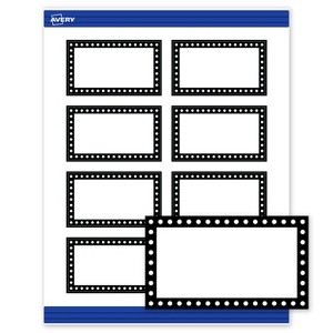 Avery® Cards, 2" x 3.5", Black & White Polka Dots, Matte White, 80ct - 1 of 4
