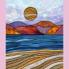Girl's Design By Humans Beach Landscape Stain Glass By Maryedenoa T-Shirt - 2 of 3