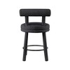 Meridian Furniture,Parlor Black Boucle Fabric Stool, Set of 2 - 2 of 4