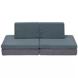 Children's Factory Multipurpose Whatsit Kids Furniture Sofa Couch with Flexible Seat Cushions for Home Bedrooms, Playrooms, and Dorms, Gray