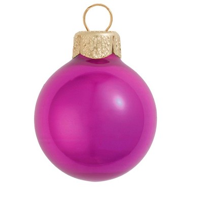 Northlight 40ct Raspberry Pink Pearl Finish Glass Ball Christmas Ornament - 1.25" (30mm)