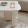 PAGED L-Shape Coffee Table Modern Minimalist Living Room Table with Curved-Panel Supporting Legs, Center Table for Living Room, Study - 4 of 4