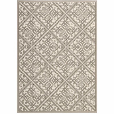 Waverly Sun & Shade "Lace It Up" Stone Indoor/Outdoor Area Rug by Nourison SND31 7'9" x 10'10"