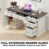 Dyonery administrative desk, wooden computer desk with drawers and cabinets, for home, study, work, writing, antique white home desk for work - 2 of 4
