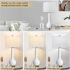 ROTTOGOON 27.5" White Ceramic Modern Table Lamp Dual USB Port for Living Room Dining Room Bedroom Office Nightstand 2-Pack - 3 of 4