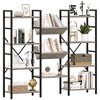 GustoWave Display Shelves, Triple Wide 4 Tier Book Shelf, Industrial Retro Style Large Open Bookshelf, Wide Book Shelf with Metal Frame - 3 of 4