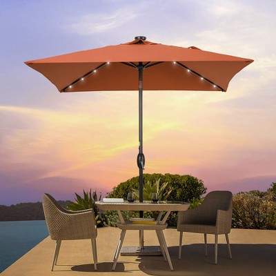 Sonkuki 6.5 FT LED Square Outdoor Patio Umbrella Market Table Umbrella
