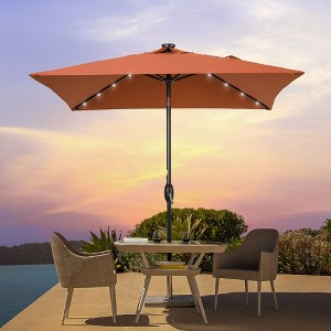 Sonkuki 6.5 FT LED Square Outdoor Patio Umbrella Market Table Umbrella - 1 of 4