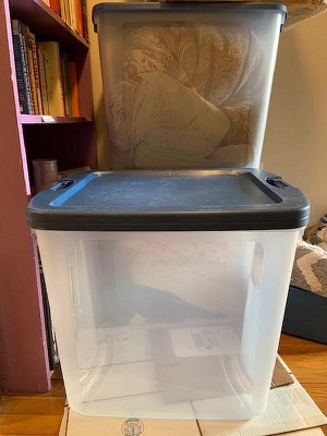 Sterilite 26 Gal. Clear Base with Blue Latch & Carry Storage Tote - Gillman  Home Center