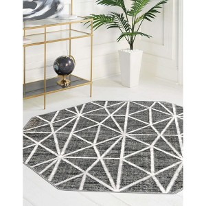 Unique Loom    Matrix Trellis Geometric Area Rug - 1 of 4