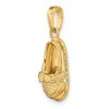 Black Bow Jewelry 14k Yellow Gold Engravable 3D Baby Shoe Pendant, 9mm (3/8 inch) - 3 of 4